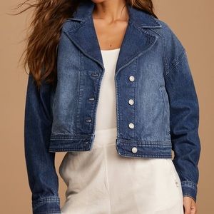 Free People Now or Never Cropped Denim Jacket